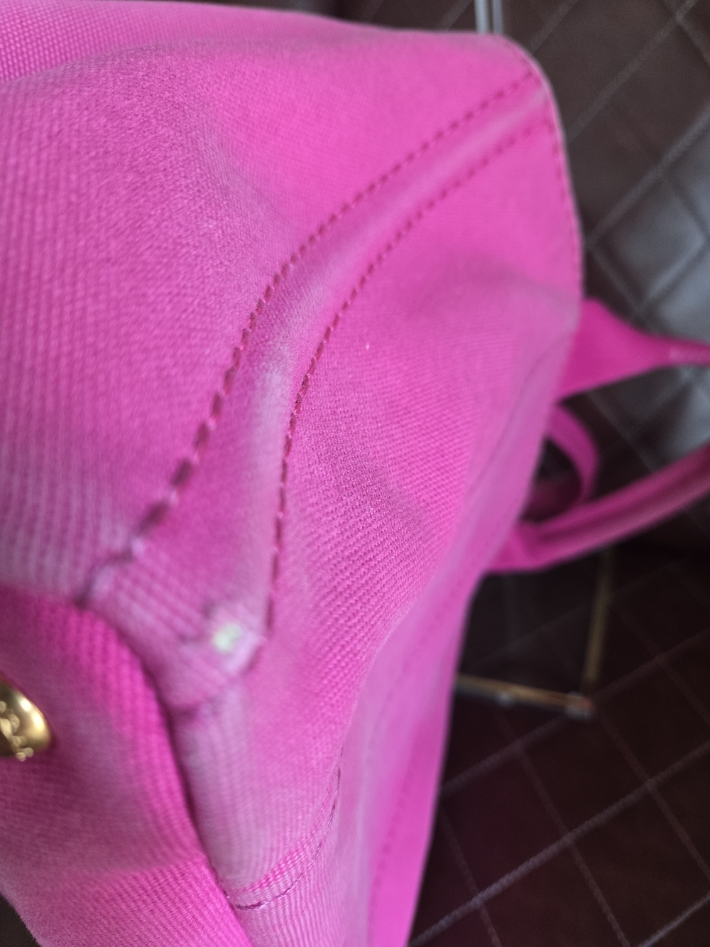 Prada Milano Pink Canvas Tote Bag - Picture 8 of 9